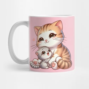 mother cat and kittens Mug